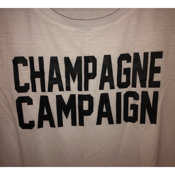 “Champagne Campaign” White Sheer Muscle Tee - Picture 2 of 3